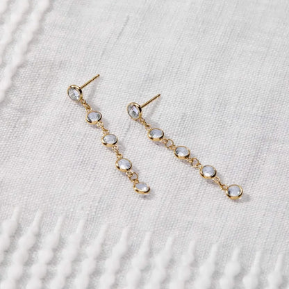 Newport Aquamarine Earrings in 14k Gold (March)