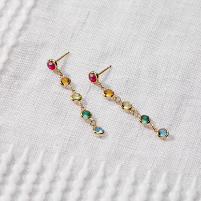 Rainbow Newport Earrings in 14k Gold
