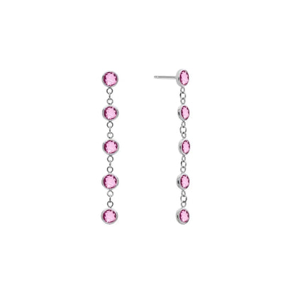 Newport Pink Sapphire Earrings in 14k Gold (October)