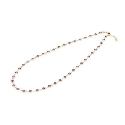 Newport Amethyst Necklace in 14k Gold (February)