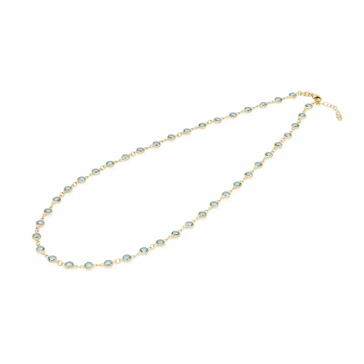 Newport Nantucket Blue Topaz Necklace in 14k Gold (December)