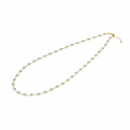 Newport Nantucket Blue Topaz Necklace in 14k Gold (December)