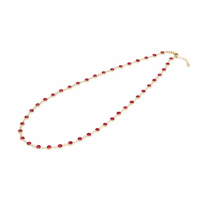 Newport Ruby Necklace in 14k Gold (July)
