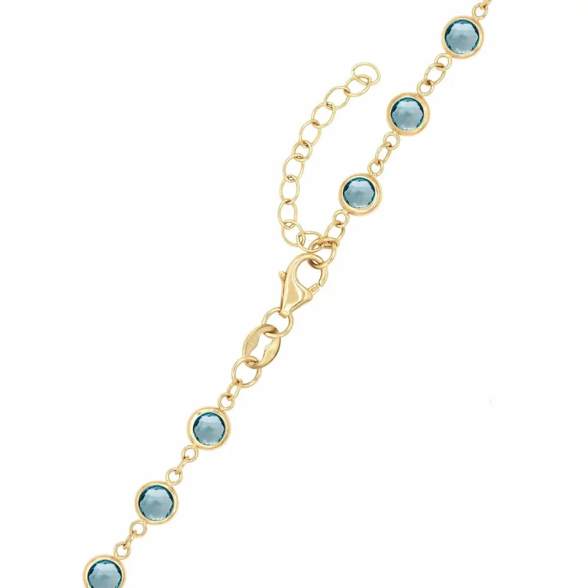 Newport Nantucket Blue Topaz Necklace in 14k Gold (December)
