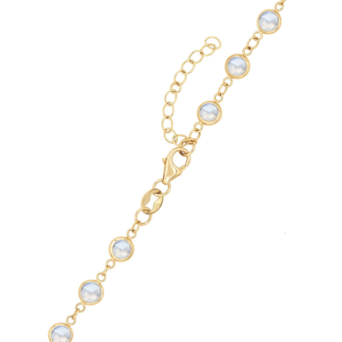Rosecliff Diamond Small Circle & Newport Moonstone Necklace in 14k Gold (June)