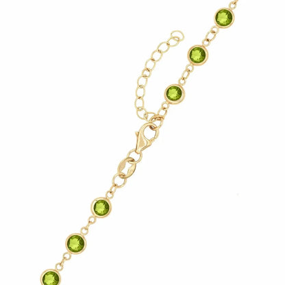 Newport Peridot Necklace in 14k Gold (August)