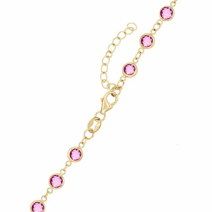 Newport Pink Sapphire Bracelet in 14k Gold (October)