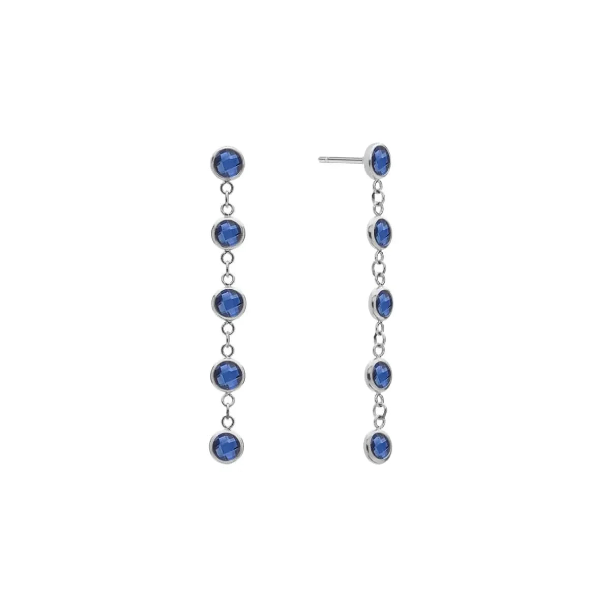 Newport Sapphire Earrings in 14k Gold (September)