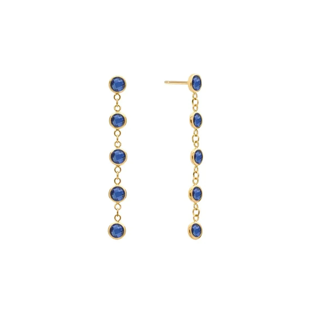 Newport Sapphire Earrings in 14k Gold (September)