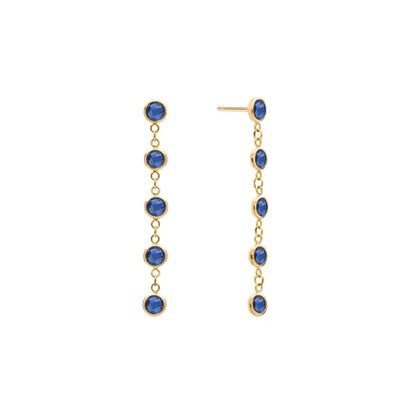 Newport Sapphire Earrings in 14k Gold (September)