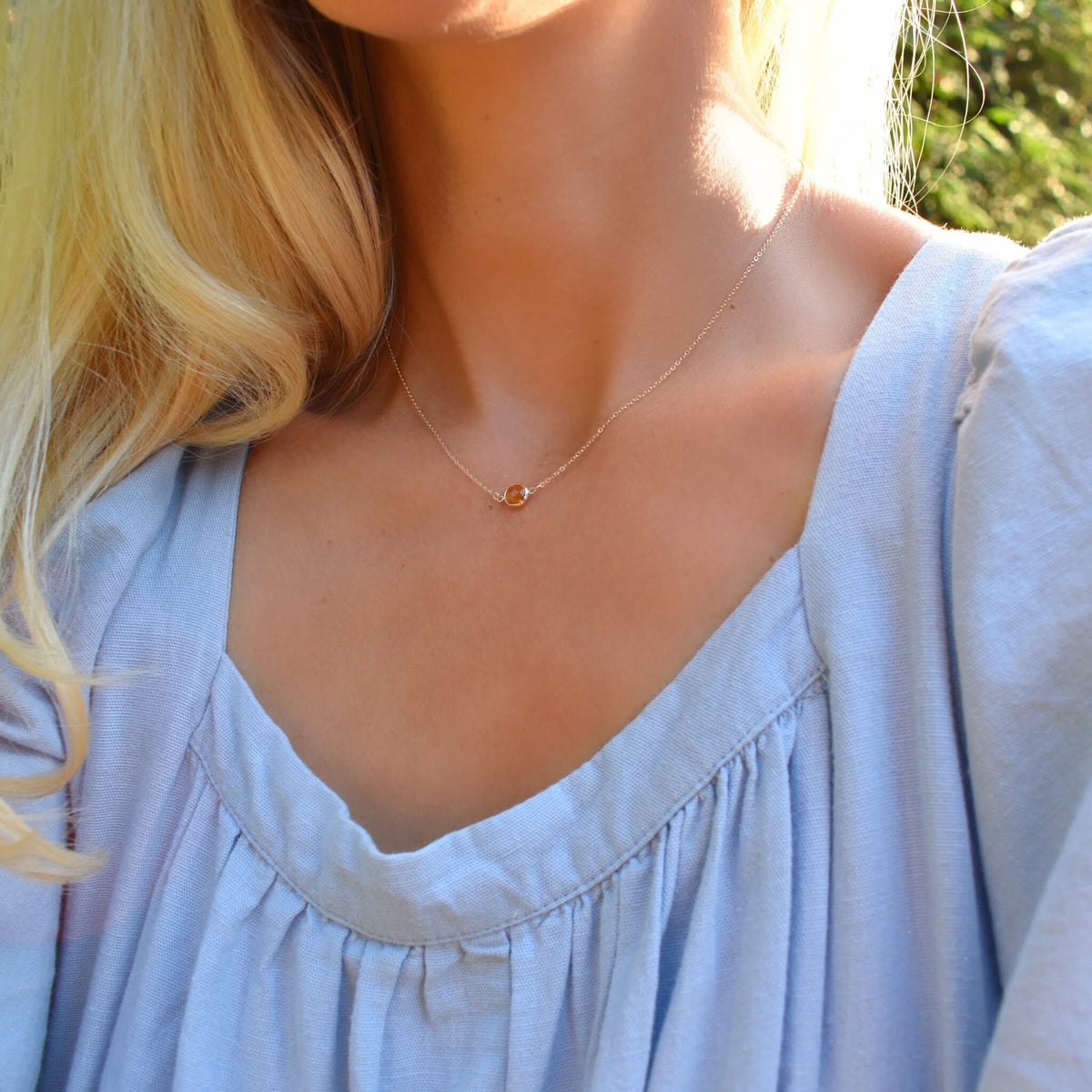 Grand 1 Citrine Necklace and Earrings Set in 14k Gold (November)