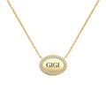 Gigi Pavé Oval Necklace in 14k Gold