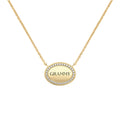 Grammy Pavé Oval Necklace in 14k Gold