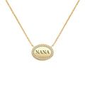 Nana Pavé Oval Necklace in 14k Gold