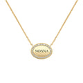 Nonna Pavé Oval Necklace in 14k Gold