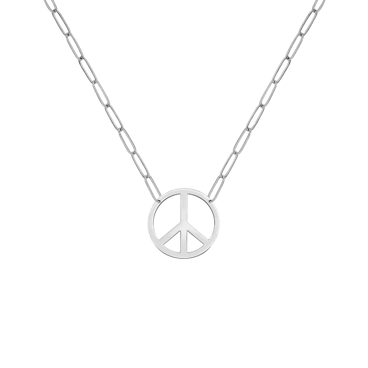 Large Peace Sign Adelaide Mini Necklace in 14k Gold