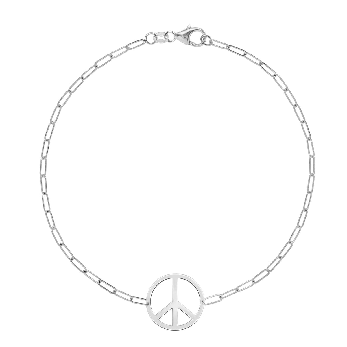 Large Peace Sign Adelaide Mini Bracelet in 14k Gold