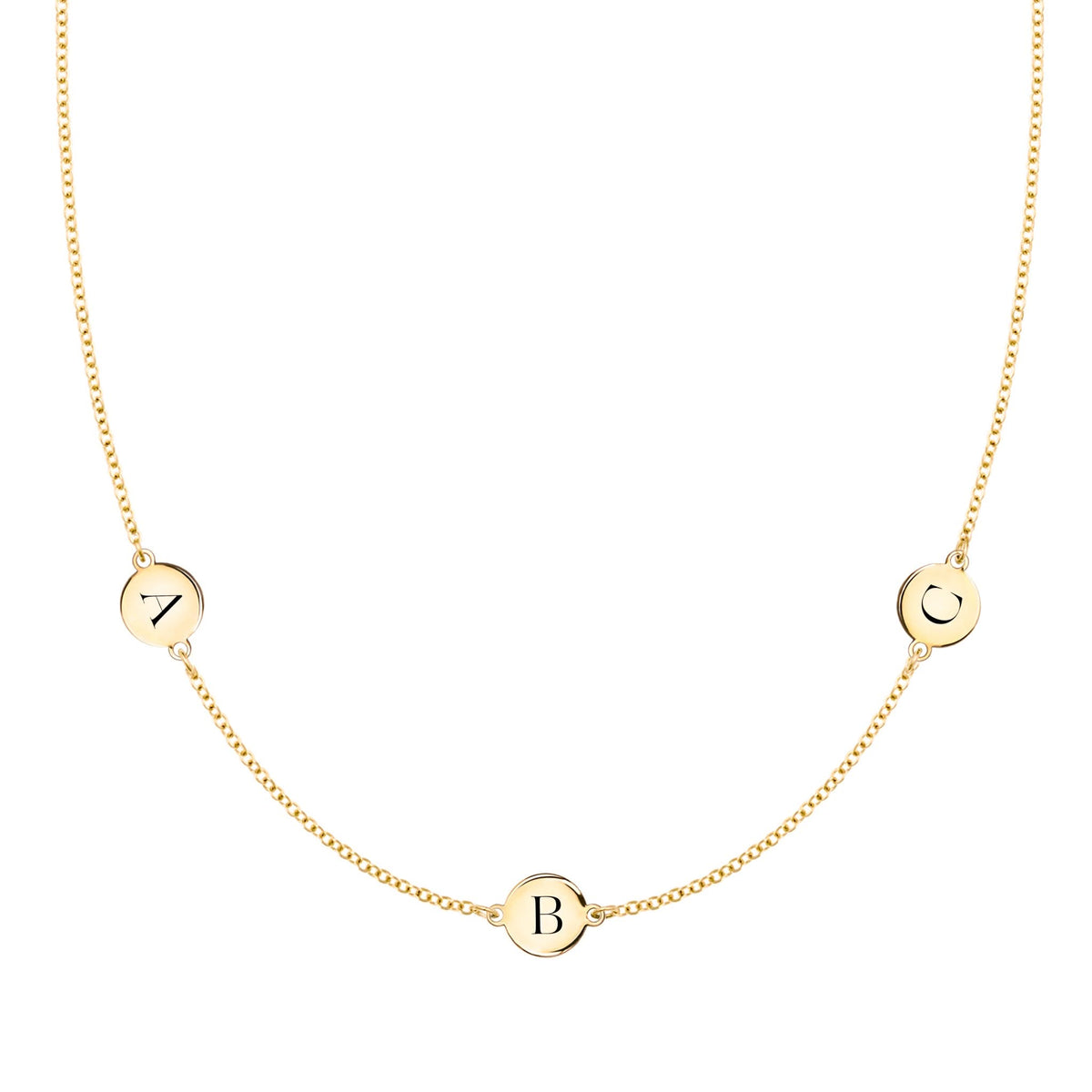 3 Letter Necklace in 14k Gold (Double Spacing)