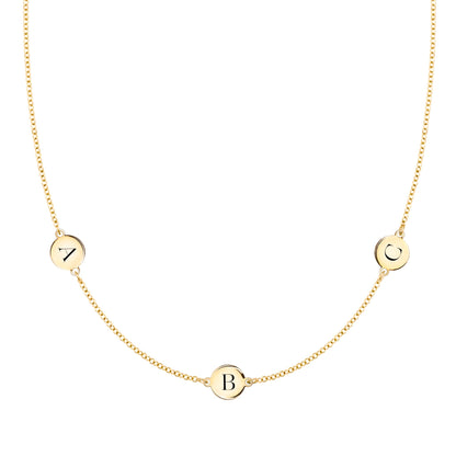 3 Letter Necklace in 14k Gold (Double Spacing)