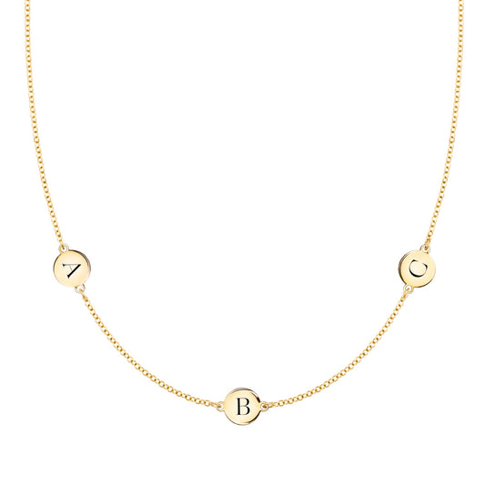 3 Letter Necklace in 14k Gold (Double Spacing)