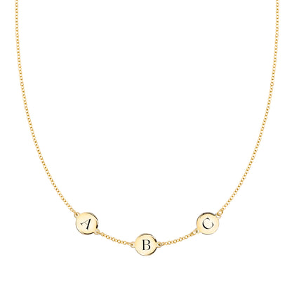3 Letter Necklace in 14k Gold (Single Spacing)