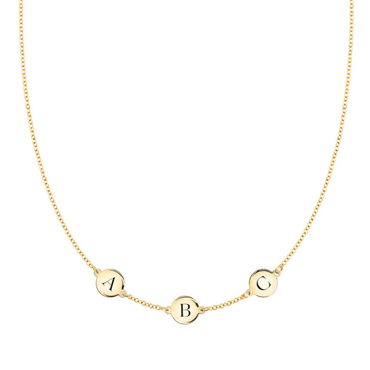 3 Letter Necklace in 14k Gold (Single Spacing)