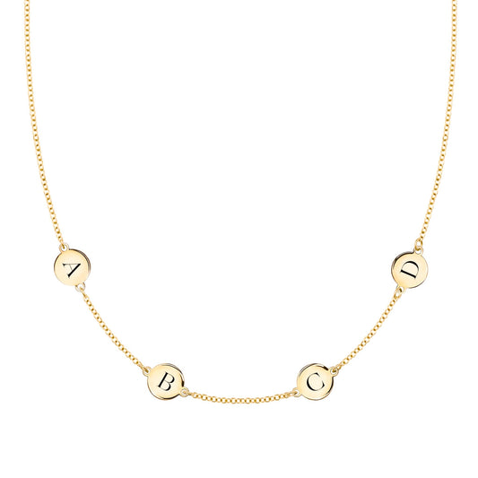 4 Letter Necklace in 14k Gold (Double Spacing)