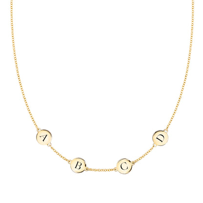 4 Letter Necklace in 14k Gold (Single Spacing)