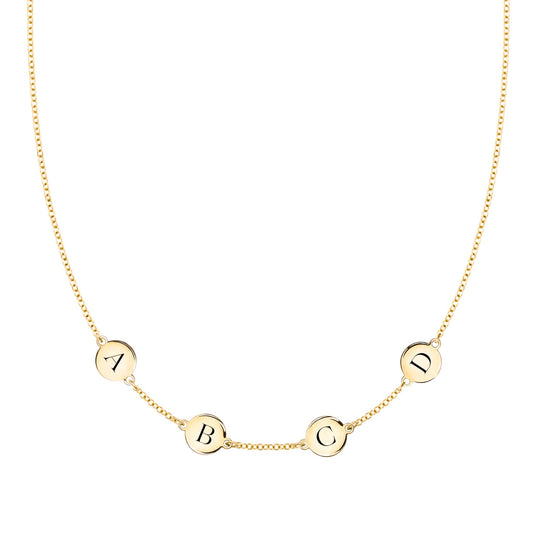 4 Letter Necklace in 14k Gold (Single Spacing)