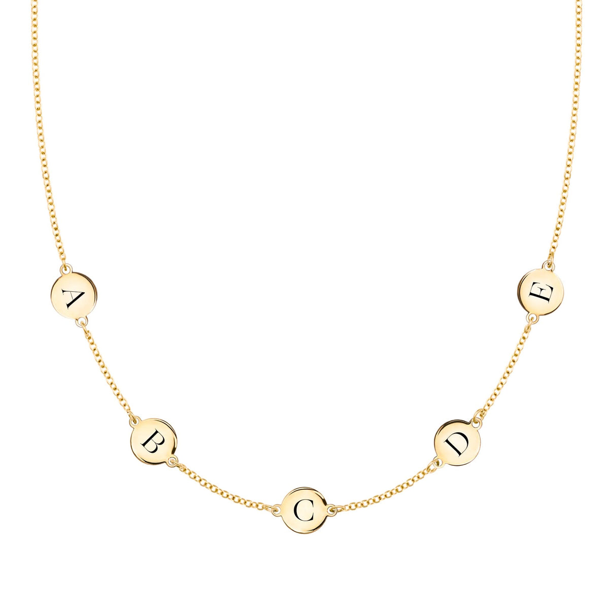 5 Letter Necklace in 14k Gold (Double Spacing)