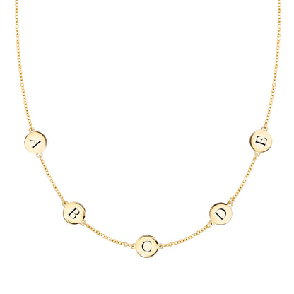 5 Letter Necklace in 14k Gold (Double Spacing)