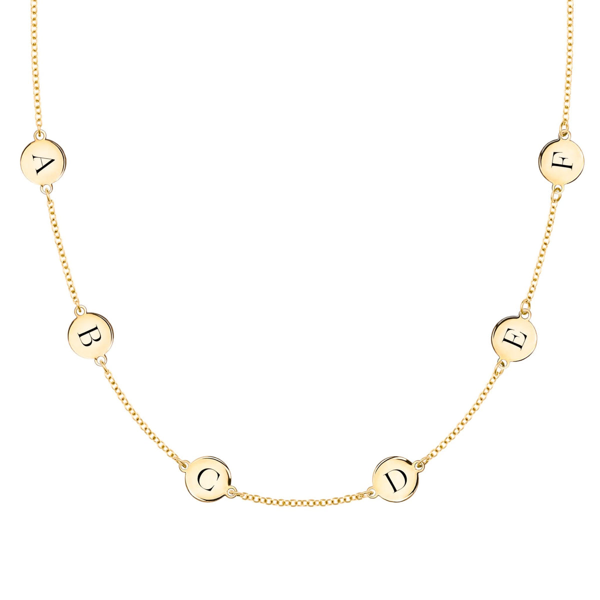 6 Letter Necklace in 14k Gold (Double Spacing)