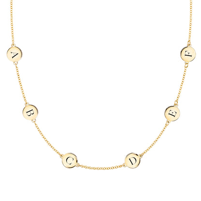 6 Letter Necklace in 14k Gold (Double Spacing)