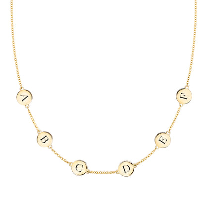 6 Letter Necklace in 14k Gold (Single Spacing)