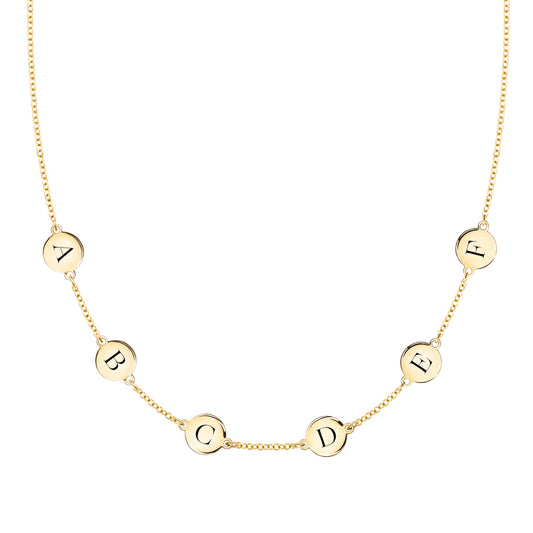 6 Letter Necklace in 14k Gold (Single Spacing)