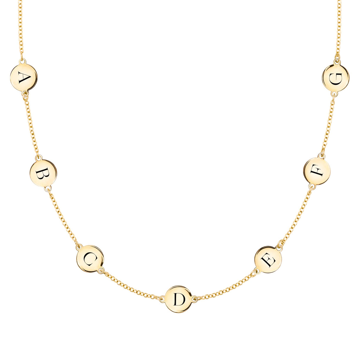 7 Letter Necklace in 14k Gold (Double Spacing)
