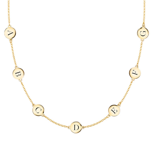 7 Letter Necklace in 14k Gold (Double Spacing)