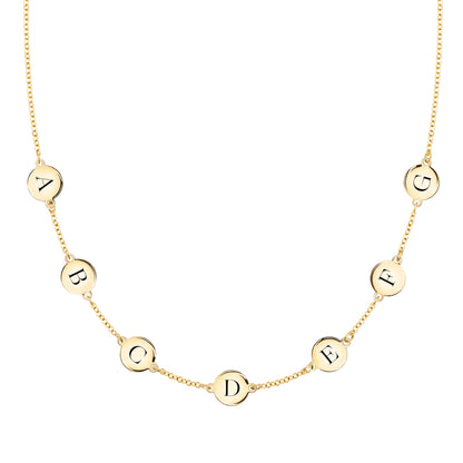 7 Letter Necklace in 14k Gold (Single Spacing)