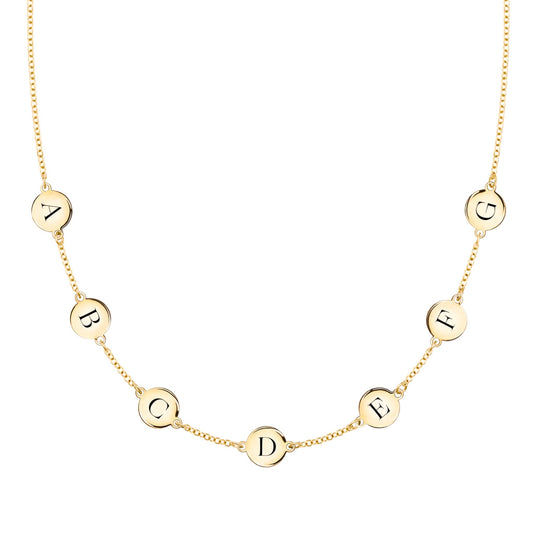 7 Letter Necklace in 14k Gold (Single Spacing)
