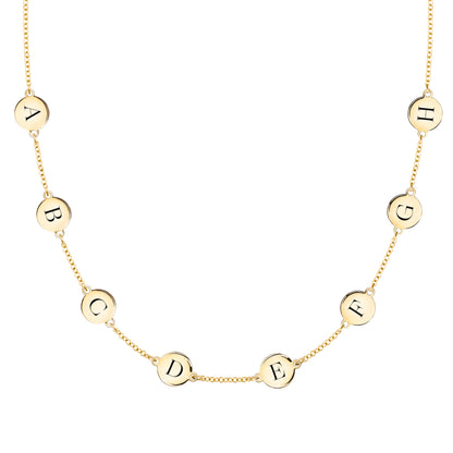 8 Letter Necklace in 14k Gold (Single Spacing)