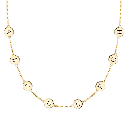 8 Letter Necklace in 14k Gold (Single Spacing)