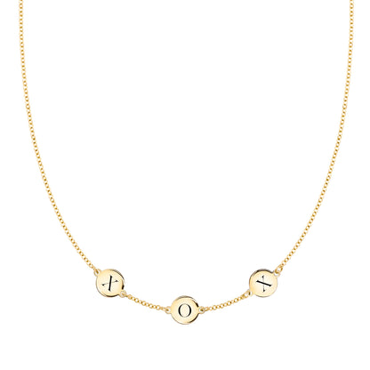 XOX Necklace in 14k Gold
