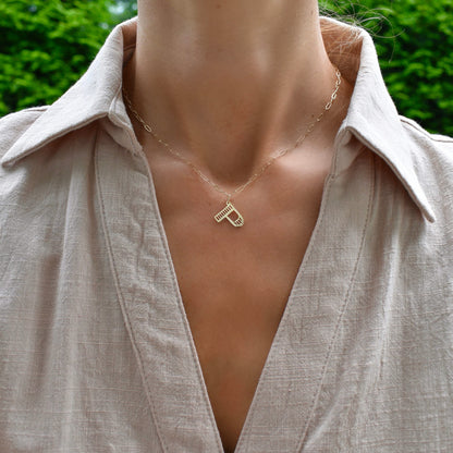 Essex Letter P Pendant in 14k Gold