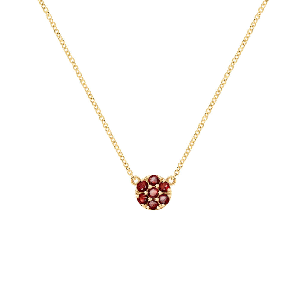 Rosecliff Garnet Mini Necklace in Solid 14k Gold (January)