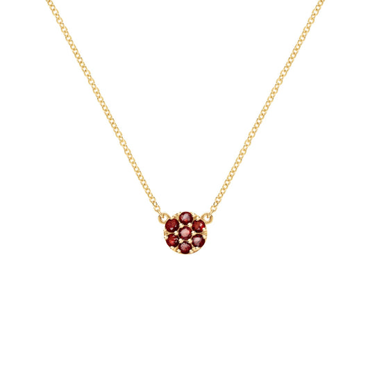 Rosecliff Garnet Mini Necklace in Solid 14k Gold (January)