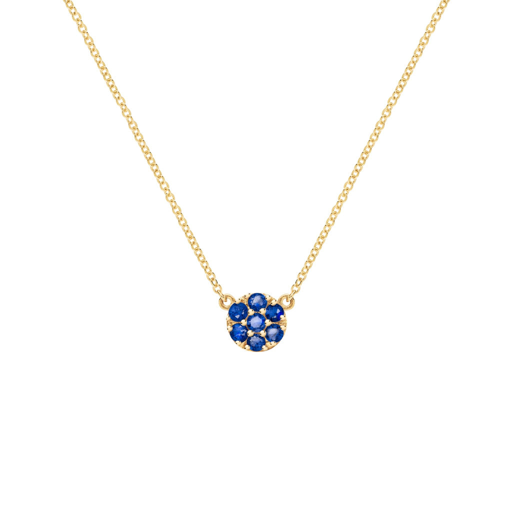 Rosecliff Sapphire Mini Necklace in Solid 14k Gold (September)