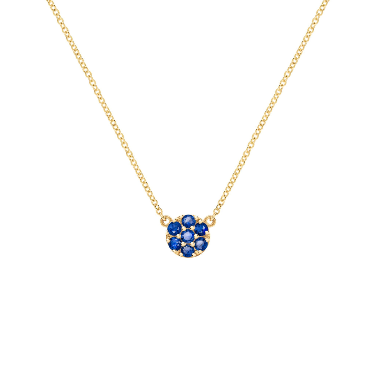 Rosecliff Sapphire Mini Necklace in Solid 14k Gold (September)