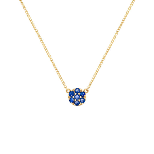 Rosecliff Sapphire Mini Necklace in Solid 14k Gold (September)