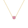 Rosecliff Pink Sapphire Mini Necklace in Solid 14k Gold (October)