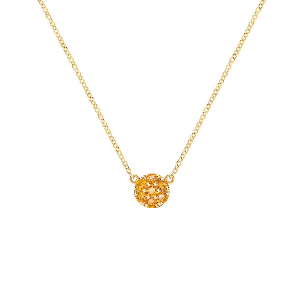 Rosecliff Citrine Mini Necklace in Solid 14k Gold (November)